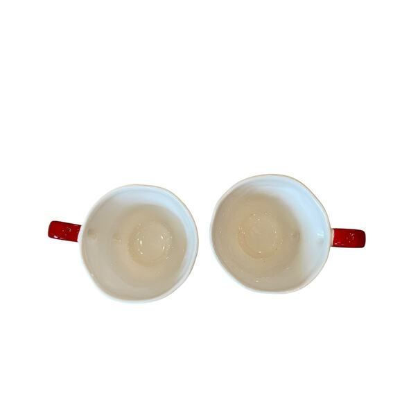 Hand Painted RED BOW Mug Set of 4 Christmas Holiday Glam New - Picture 8 of 16